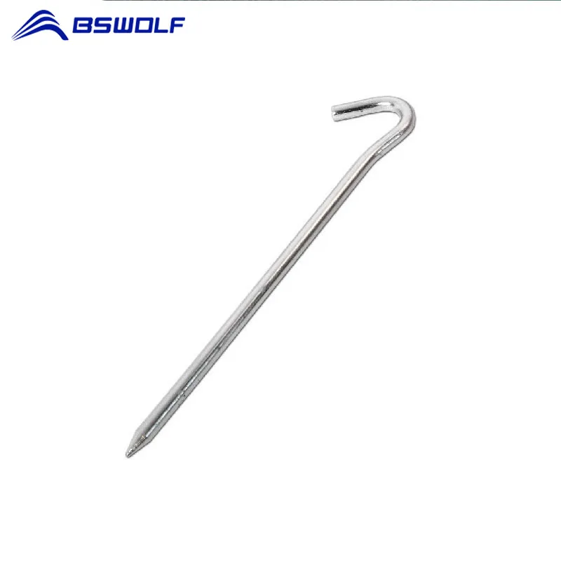 BSWolf 8pcs Tent Pegs Aluminum Alloy Stake With Rope 17.5*0.6cm Outdoor Tent Windproof Nail Peg Tent Accessories Equipment