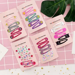 6 PCS New Cute Cartoon Metal Printing Colour Animal Baby BB Clips Girls Hairpins Hair Clip Kids Headwear Children Accessories