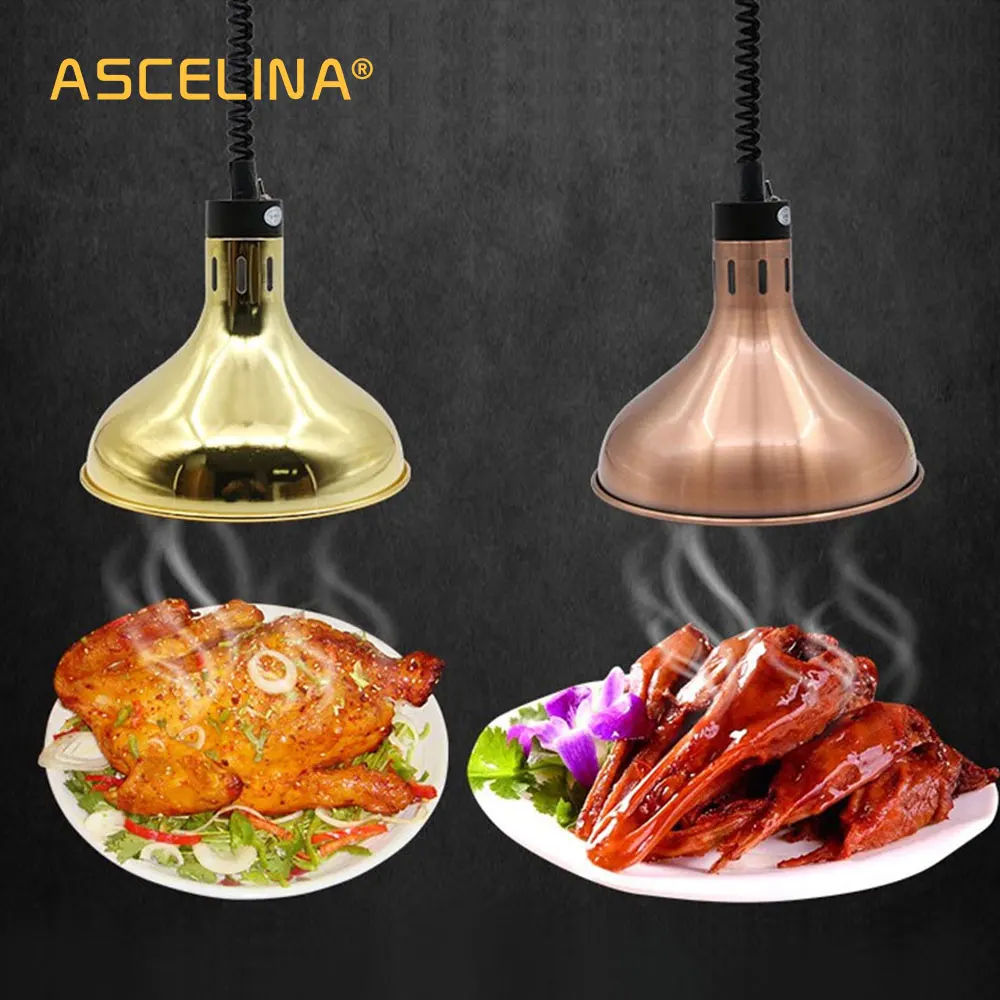 Panas 250W Listrik Lampu Panas Makanan Pelestarian Panas Liontin Lampu Adjustable Perlengkapan Dapur Restoran Lampu Gantung