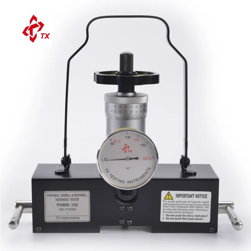 Portable Magnetic Type Brinell and Rockwell Hardness Tester Meter Durometer Mould Steel tubes pipes Brand TX PHBR-100