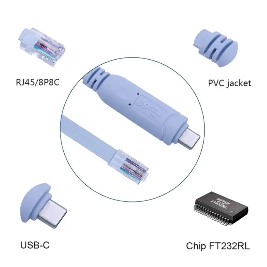 Cisco-windows 8/7 vista mac linux用の最高の180 ftditype-cからrj45rs232拡張ケーブル,ciscoコンソール用のusb6ft ftditype-cケーブル