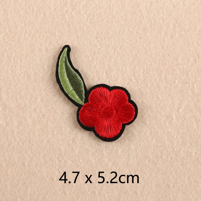 3d flower lily red rose patches embroidered applique iron applications on clothing sticker for clothes embroidery stripes badges