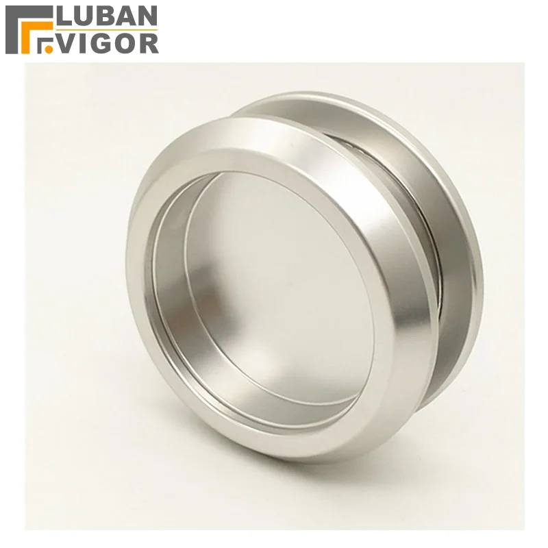 Aluminum alloy glass door round handle cut out 45mm Bathroom door easy to install Invisible sliding door handle Hardware