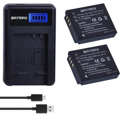 2Pc 1500Mah CGA-S005E S005 DMW-BCC12 Battery + LCD USB Charger for Panasonic Lumix DMC-LX1 LX2 LX3 FX3 FUJI NP-70 DB60