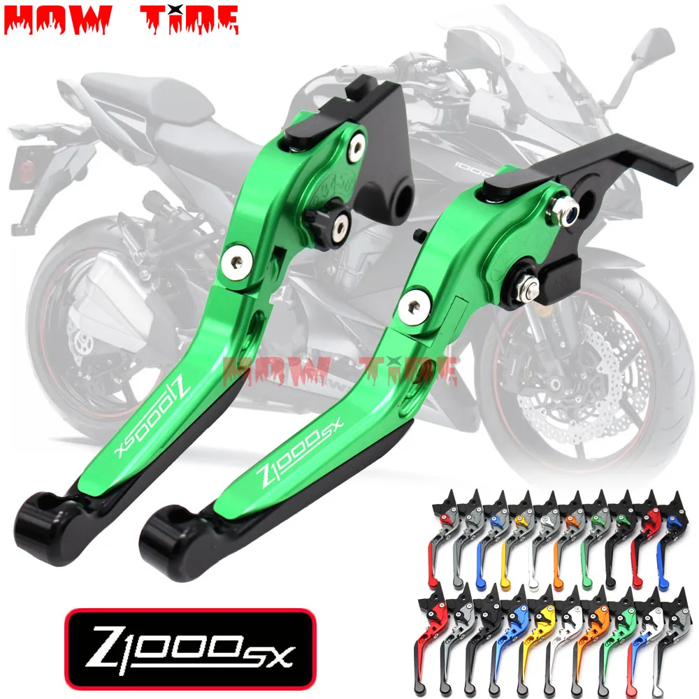 

20 Colors With Logo CNC Folding&Extending Motorcycle Brake Clutch Lever For Kawasaki Z1000 SX Z1000SX Tourer 2017 2018