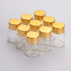 Empty Glass Bottles with Metal Screw Cap Pill Powder Ornament Bottles 8ml 15ml 20ml 25ml Liquid Food Saffron Jar Container 12pcs