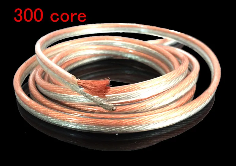 Free Ship 5m/lot 300 Core Professional RCA Cable Oxygen-free Copper Acoustics Wire Gold and Silver Wire horn cable Audio cable