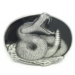 Western cowboy belt buckles animal snake grain casual man's smooth belt buckle is suitable for the 4.0 belt