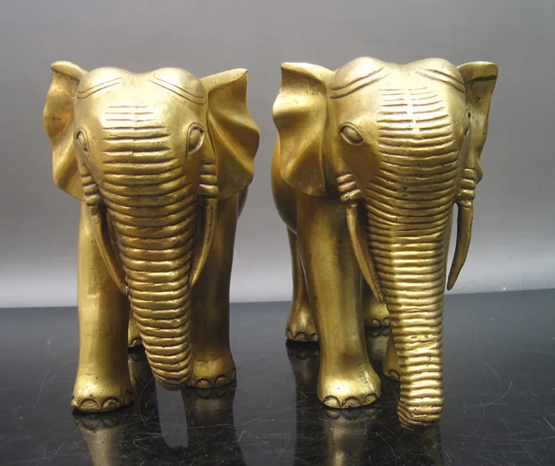 

wholesale factory A pair decoration crafts home elephant copper Home furnishings gifts Shop living room creative crafts