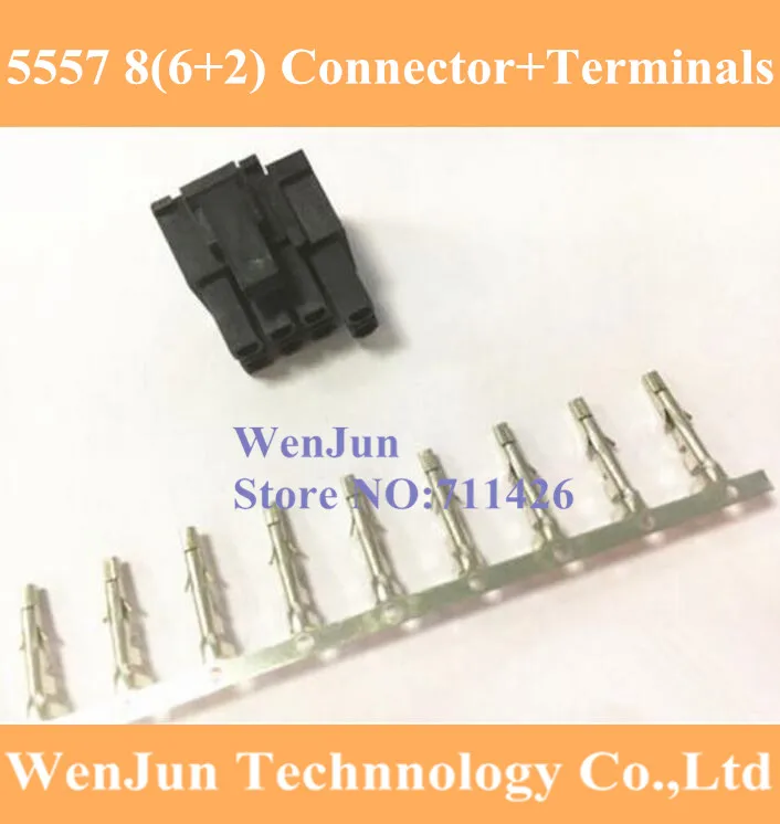 

1000pcs/lot High Quality 6+2Pin Female PCI-Express PCIe Connector with 8000x Terminal pins Plug - Black