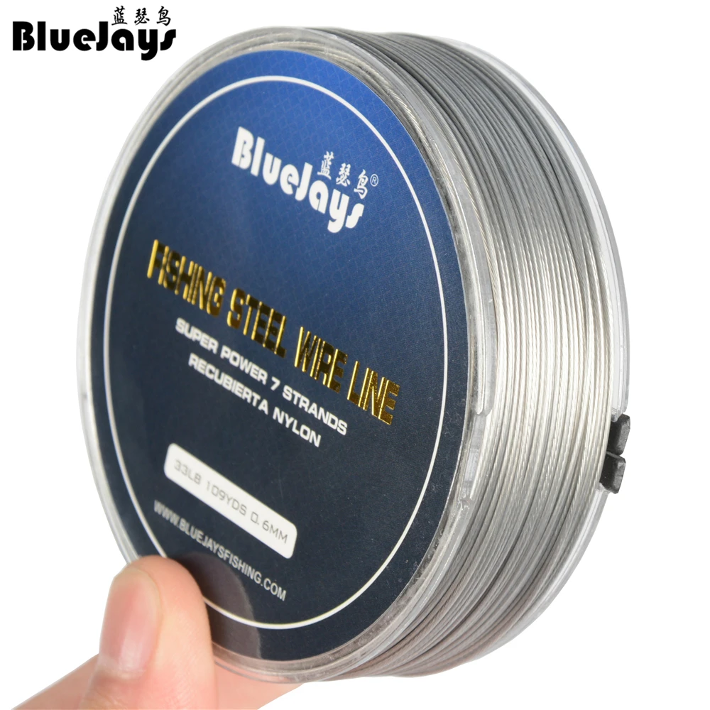 100M 1*7 Strands Stainless Steel Wire Fishing line Wire Trace with Coating Wire Leader Coating Jigging Wire Lead Fish Line Soft