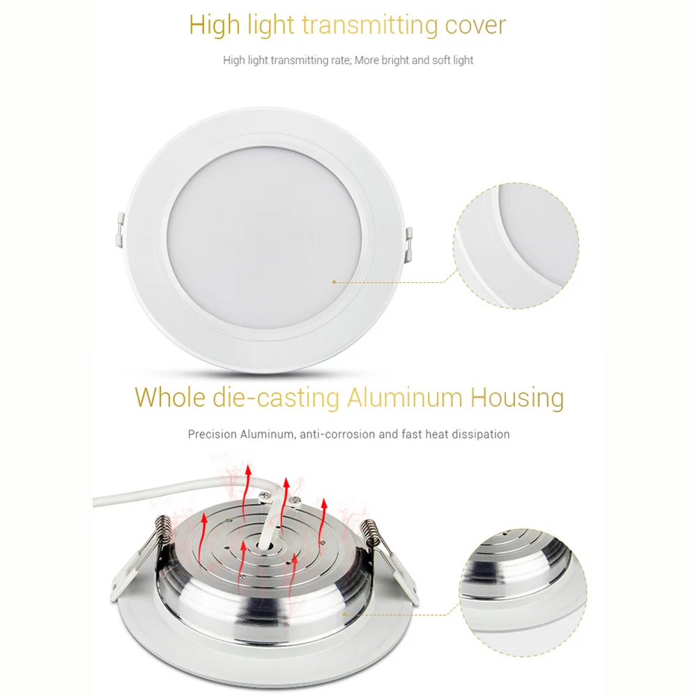 NEW MiBOXER Smart 9W RGB+CCT Led Downlight AC220V Recessed Dimmable Down Light 2700K~6500K Can Remote/Wifi/Phone/Voice Control