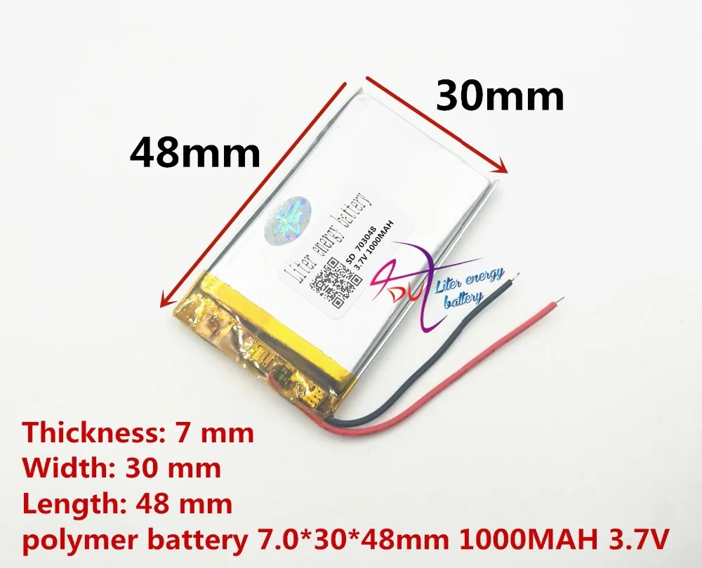 Batterie lithium-polymère 3.7V, meilleure marque, transmetteur sans fil électronique pour chien, carte son 703048 mAH, 1000
