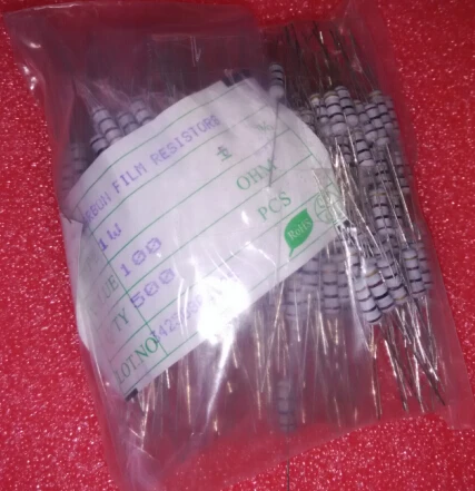 1W 1R-1M 1ohm sampai 1M 1/2W 1R sampai 1M 1W karbon film 5% 500 pcs/LOT gratis pengiriman