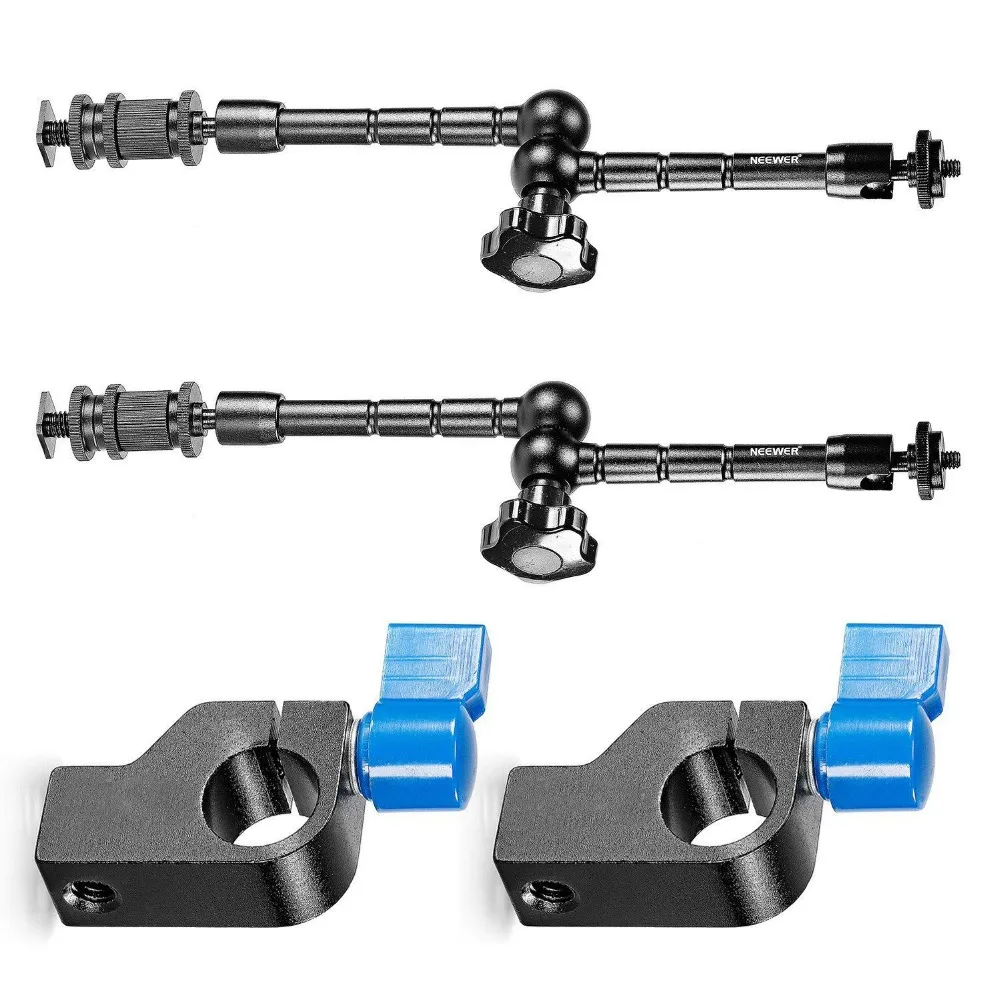 2-Pack 30cm/11.8inch Aluminum Alloy Aritcultating Magic Arm with 15mm Rod Clamp (pack of Two)