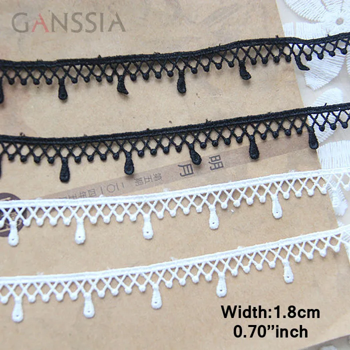 2yards/lot Width:1.8cm Water Drop Wavy Design Water Soluble Embroidered Trimming Lace for Garment Scrapbooking (ss-468)
