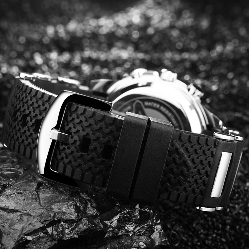 Degli uomini di Sport Orologi Impermeabile Mens Militare Orologio Al Quarzo Digitale di Allarme Cronometro Dual Time Zone Brand New relógios
