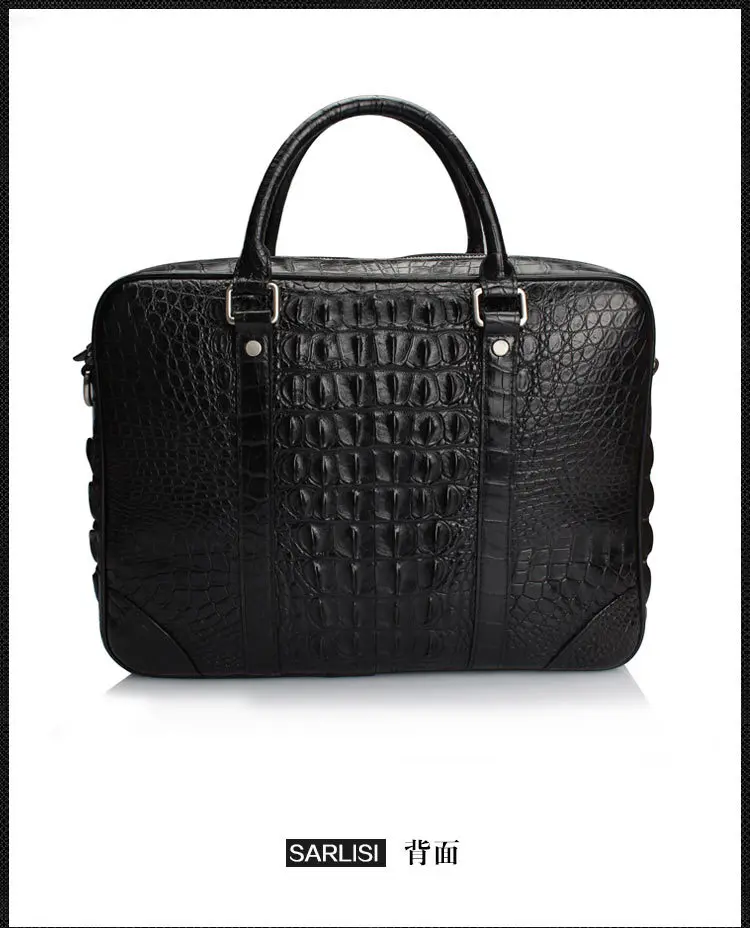 2016 Fashion Men's Genuine/Real Crocodile Skin Briefcase Laptop Bag Top Handbag Black/Brown/Coffe