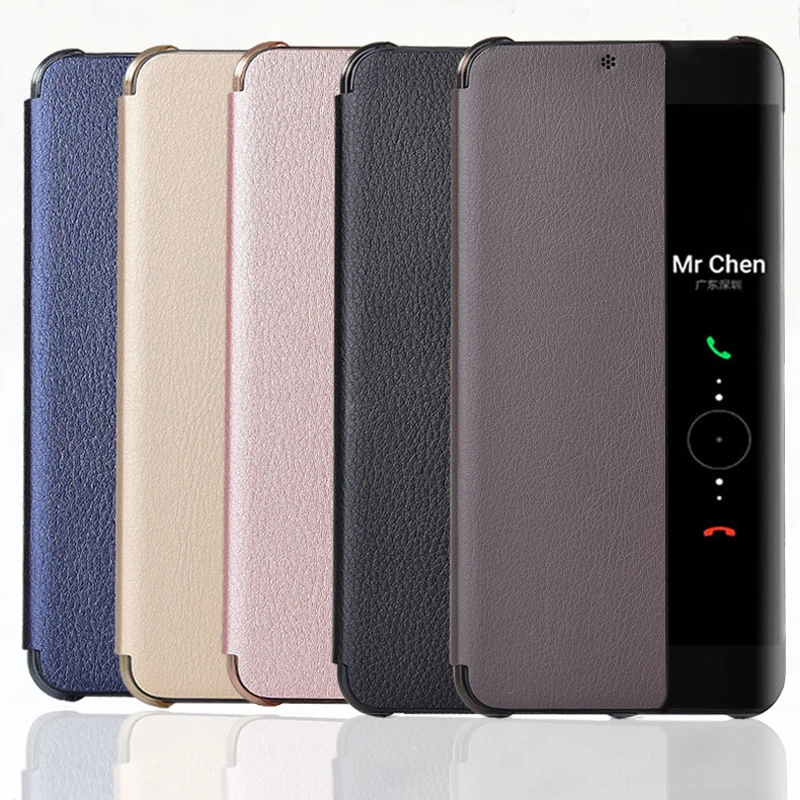 CAPSSICUM P20/P20pro Smart PU Leather Case for HUAWEI P20 P20 Pro Flip Cover View Window Auto Sleep Wake Hard Shockproof