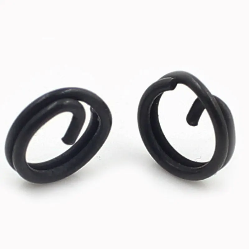 50 PCS/Pack  Matt Black Split Rings for  carp Fishing Tools Double Loop Carp Fishing Rig Terminal End Tackle Fishing  Accessorie