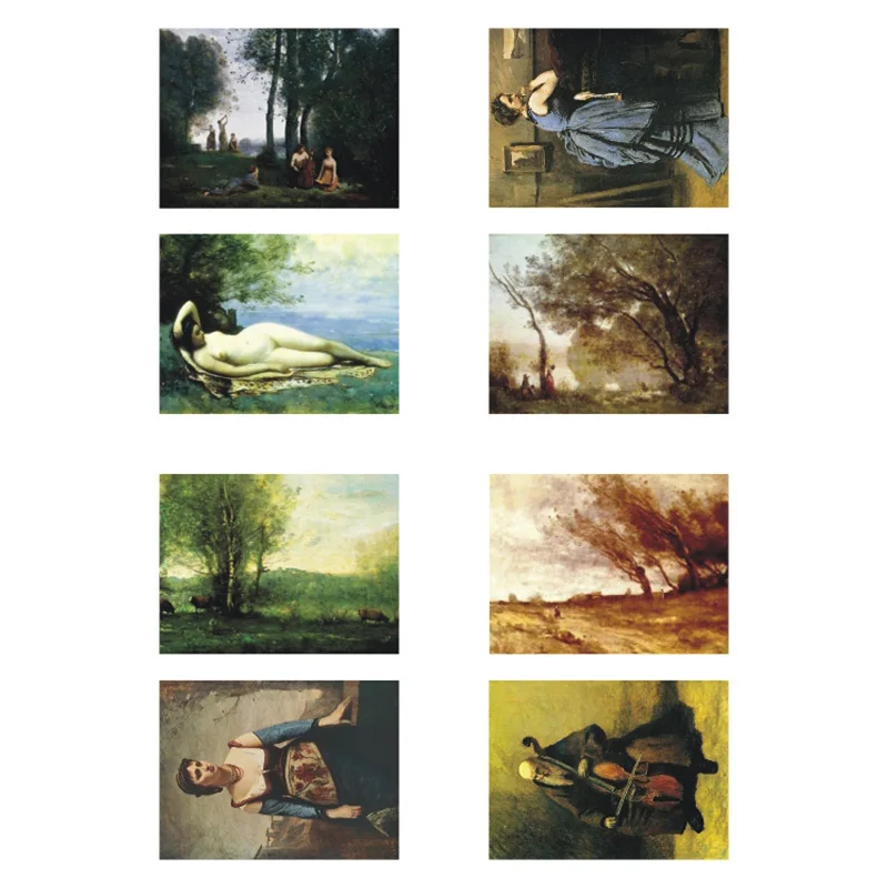 1 PCS Jean Baptiste Camille Corot Famous Oil Painting DIY Book Journal Sticker Art Decor Scrapbooking Diary Prints Stickers