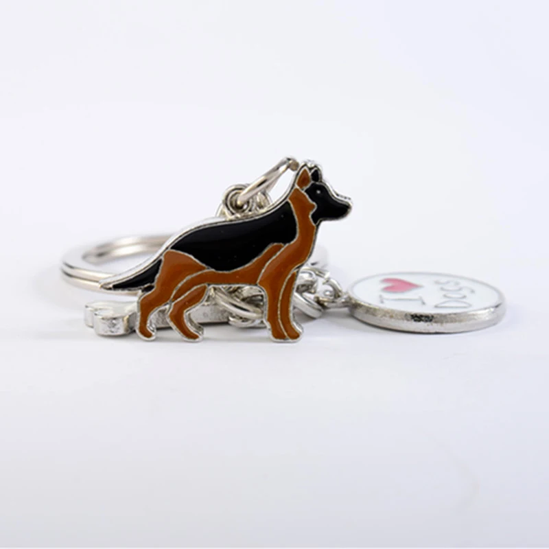 German Shepherd Dog pendant keychain key rings for car metal alloy bag charm men women key chains keyring  Jewelry Gifts