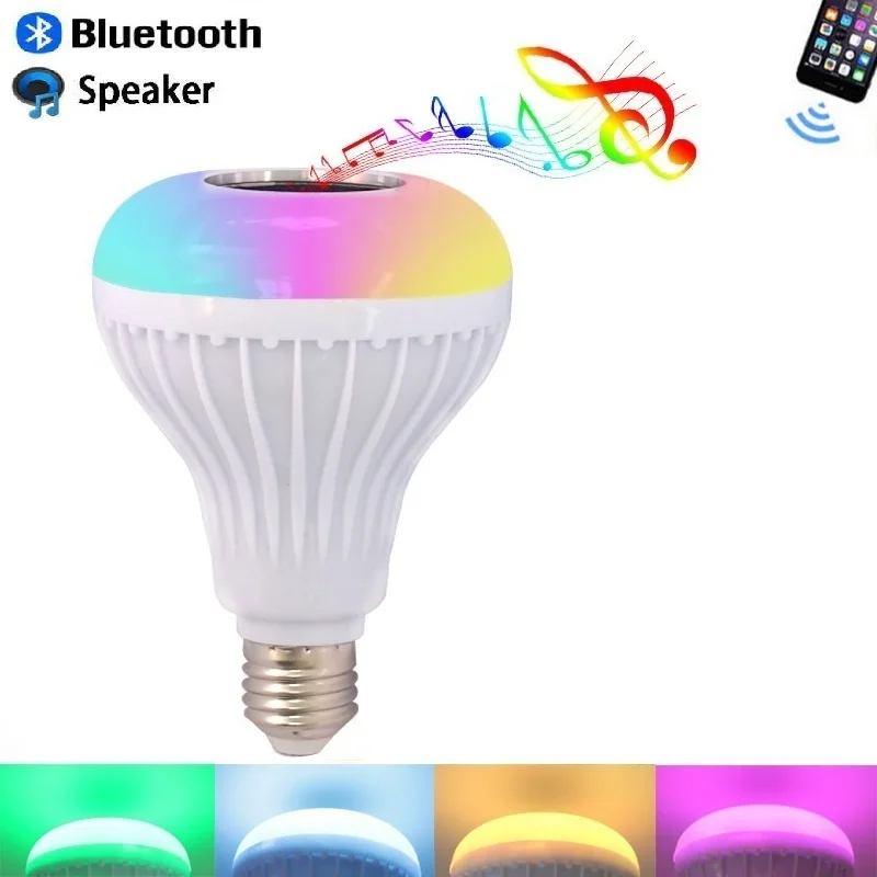 E27 Smart RGB Night Light Wireless Bluetooth Speaker Bulb Music LED Bulb Light Lamp with Remote Controller for Party Home Decor