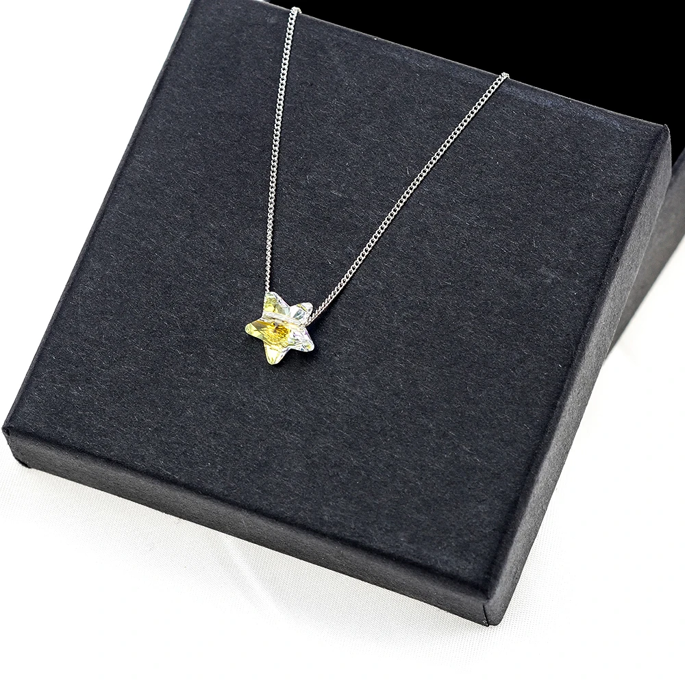 BAFFIN Simple Star Beaded Necklaces Pendant Crystals from Austria Silver Color Chain Necklaces For Women Office Jewelry