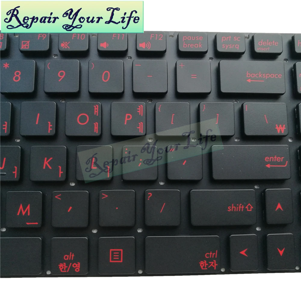 GL552V Laptop keyboard for ASUS GL552VL GL552VW GL552VX GL552JX KR Korean black with red keys backlight New 0KNB0-662GKO00