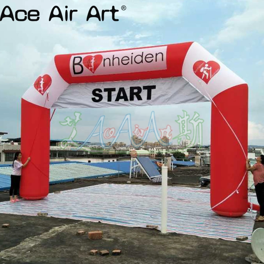 Heart Beat Running Game Inflatable Arch Finish Line Entrance with logo for Event Decoration