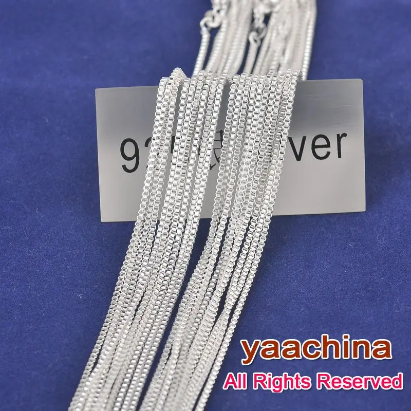 

18" 925 Sterling Silver Necklace Chians 925 Silver Jewelry Box Necklaces Chains Silver Necklace Wholesale