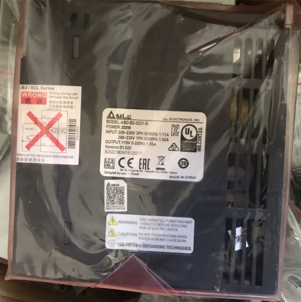 ASD-B2-0221-B ASDA-B2 AC servo Drive 1ph 220V 200W 1.55A New in box