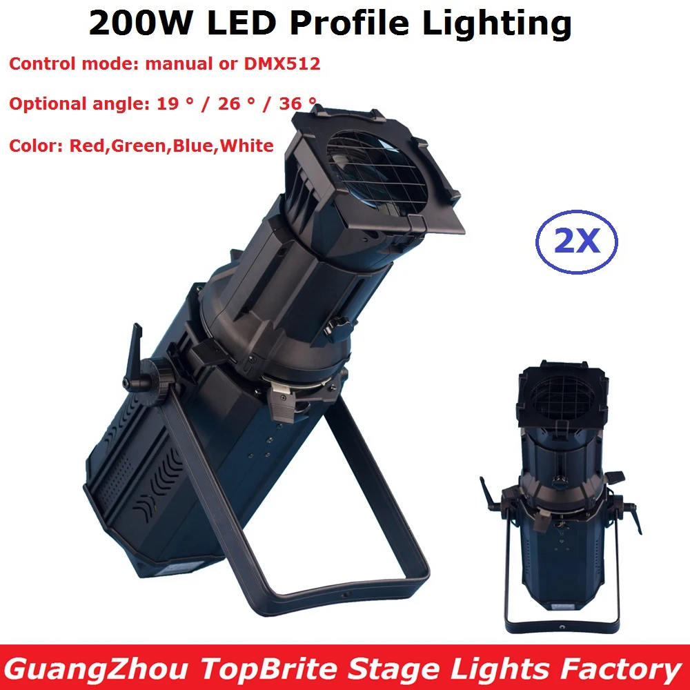 

200W RGBW 4IN1 DMX LED Profile Spot Lights 4 Colors COB Source With 9 DMX Channels Commercial Application Theaters Television