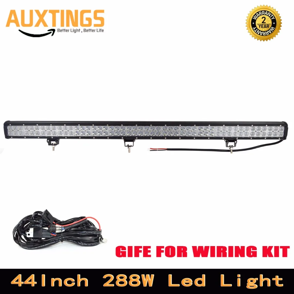 288w dual rows led light bar 44'inch COMBO Beam high power led driving lights ip67 car led light bar with Wiring FREE SHIPPING