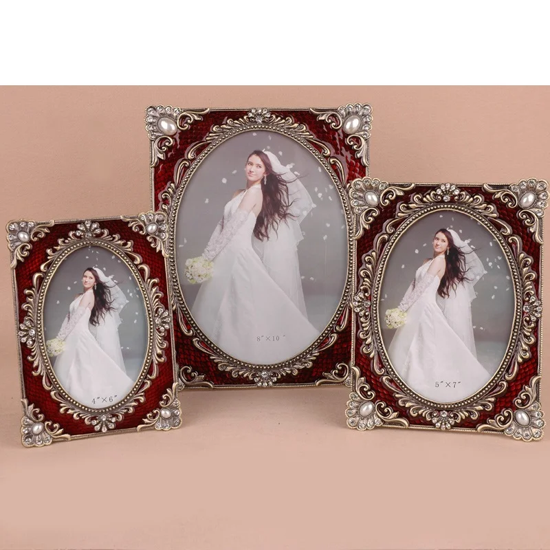 European Style Creative Wedding Photo Frame Studio Combination Table Photo Frame Decoration Pearl Picture Frame