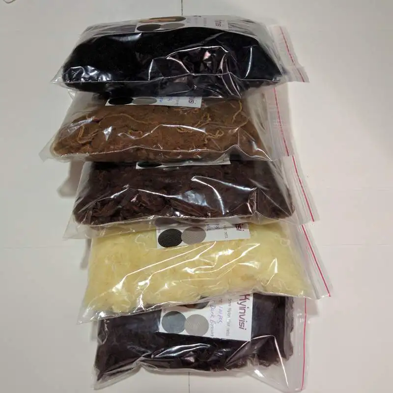 wholesale 500pcs 20inch hairnet 5mm nylon hair nets invisible disposable hair net five colors mix black,dark brown,brown,blonde