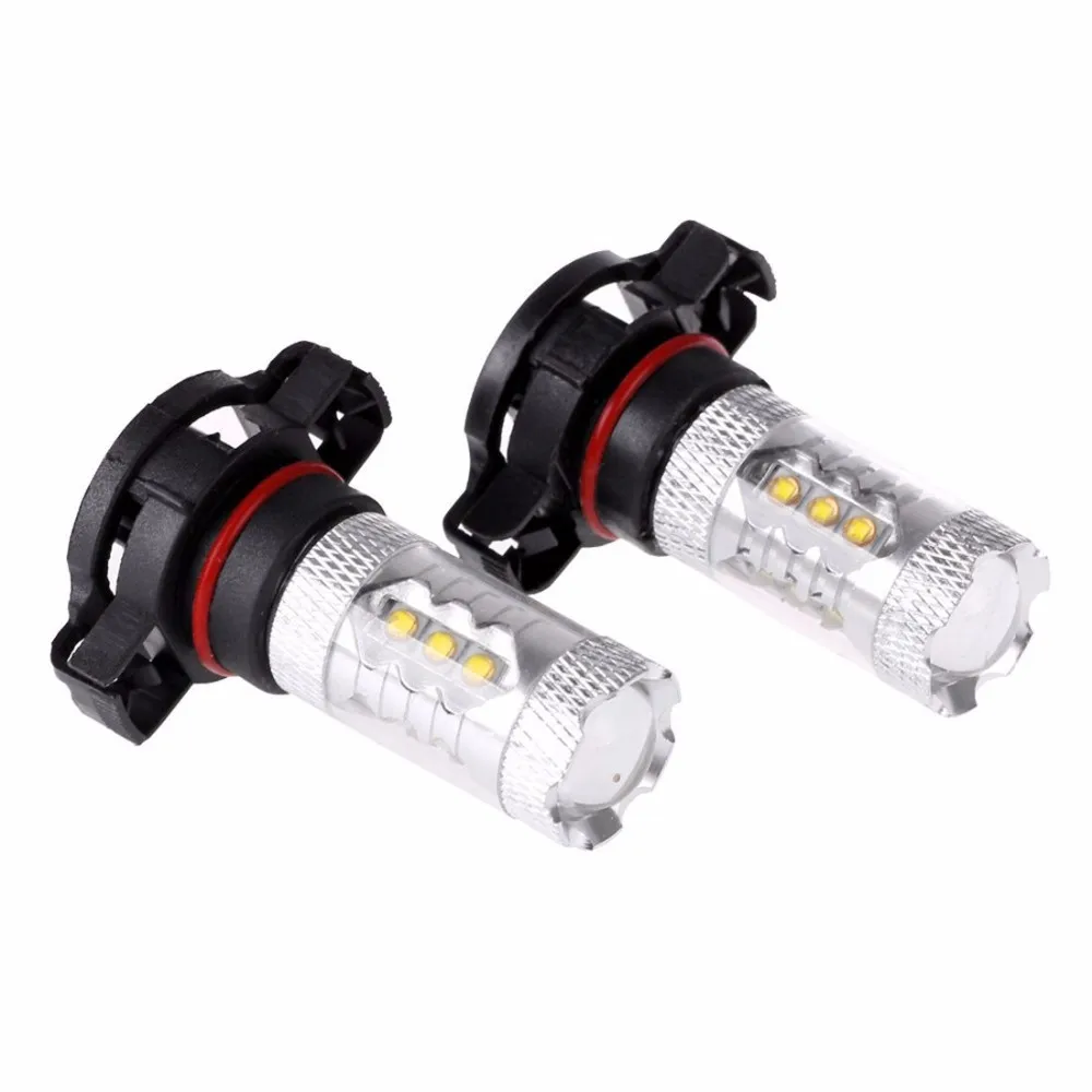 2Pcs 12V-24V 80W PSY24W HIGH POWER XBD CREE CHIPS LED AMBER or WHITE INDICATOR BULBS For BMW & OTHER CARS CANBUS FREE ERROR