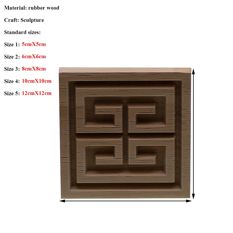 Decorative Fashion Floral Wood Carved Decal Corner Appliques Frame Wall Doors Furniture Woodcarving Wooden Figurines Crafts Home