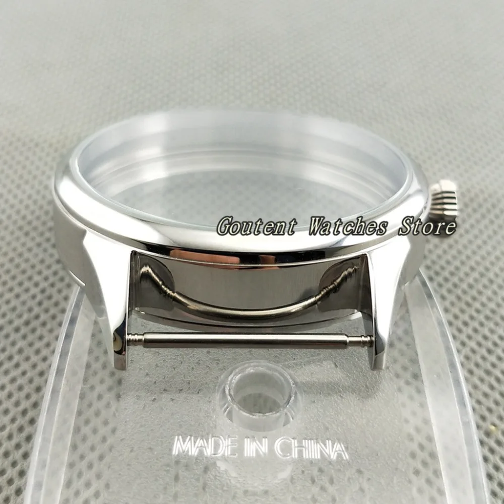 Goutent 42mm Stainless Steel Wristwatch Case Fit 6497/6498 Seagull ST36 Mechanical Watch Shell