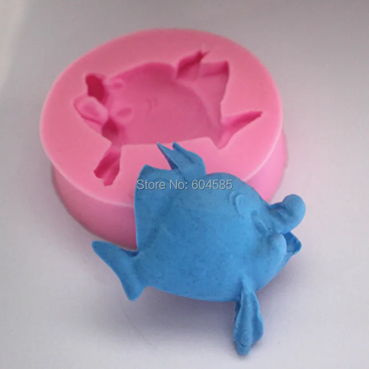 Q version little fish silicone fondant cake molds soap chocolate mould for the kitchen baking clay mould FM245