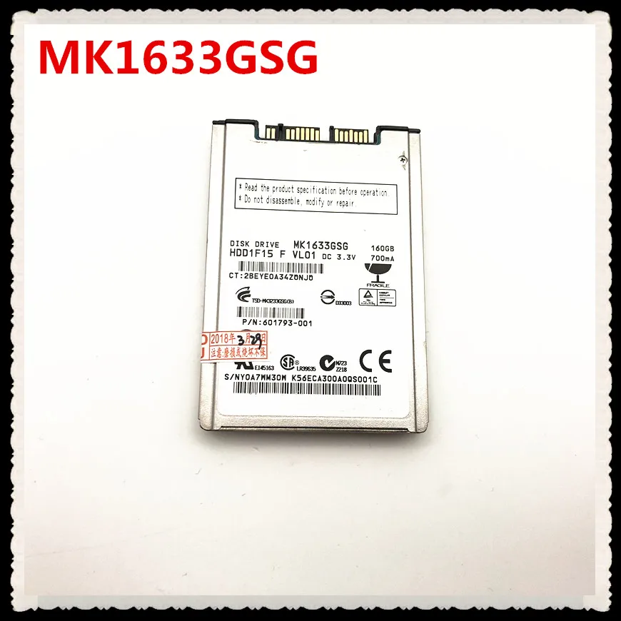 

NEW 160GB HDD 1.8" MicroSATA MK1633GSG FOR 2740p 2730p 2530p 2540p hdd x300 x301 T400S T410S hard disk REPLACE MK1229GSG