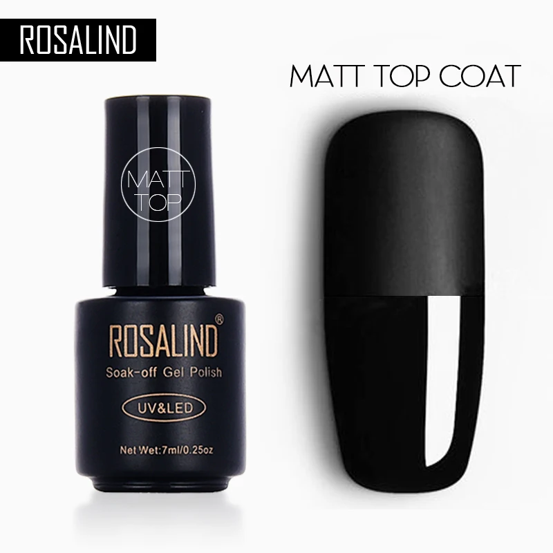 

ROSALIND Matte Top Coat Nail Gel For Nail Art DIY Design 7ML Gel Varnish Semi Permanent UV LED Soak Off Nail Manicure Primer