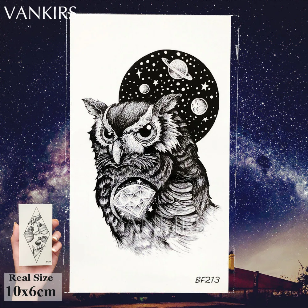 VANKIRS Little Line Geometric Fake Tattoo Sticker Women Sexy Moon Tattoos Temporary Triangle Waterproof Tatoos Body Arm Clavicle