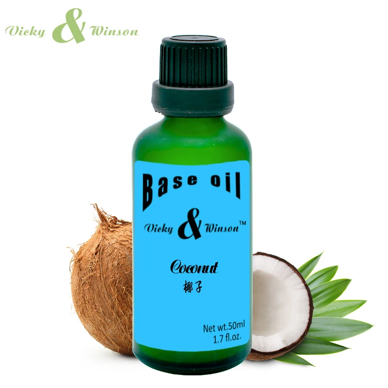 Vicky&winson Coconut oil 50ml Virgin Coconuts Oil Carrier- Coconuts Extract Oil 100% Pure Coconuts Oil for Hair&Skin VWJC18