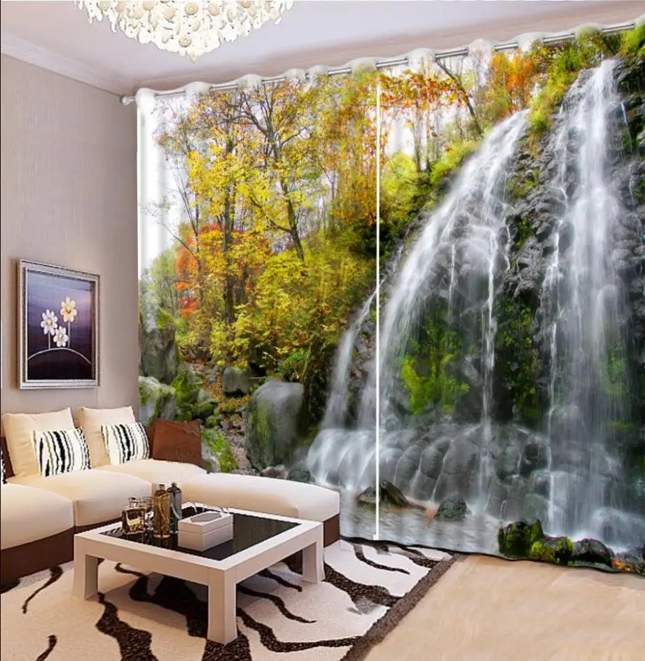 

waterfall curtains Luxury Living Room Curtains 3D Curtains For The Bedroom Kitchen Modern Window scenery curtains