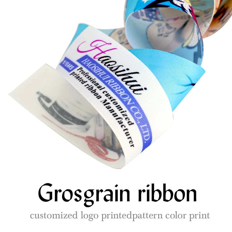 HAOSIHUI Maßgefertigtes Bastelband 10/50 Yards Ripsband/Satinband mit Motiven – Detail 4