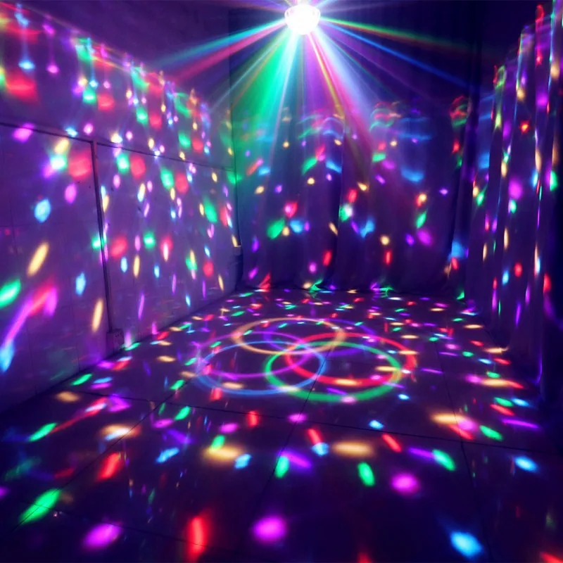 Imagem -05 - Luz do Estágio Led Rgb Controle de Som Premium 27w 9leds Rgb Lâmpada Mágica Bola de Cristal Discoteca Luz Laser de Casamento Festa em Casa de Lase