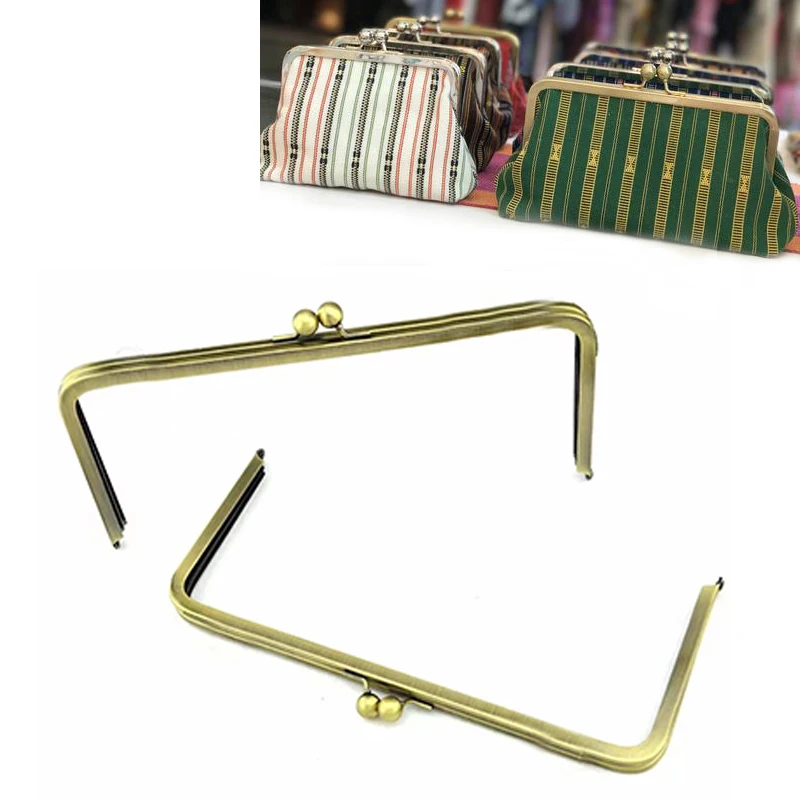 

8 x 3 inches (20 x 7.5 cm) - Antique Brass Purse Frame with Standard Ball Clasp 10 Pieces