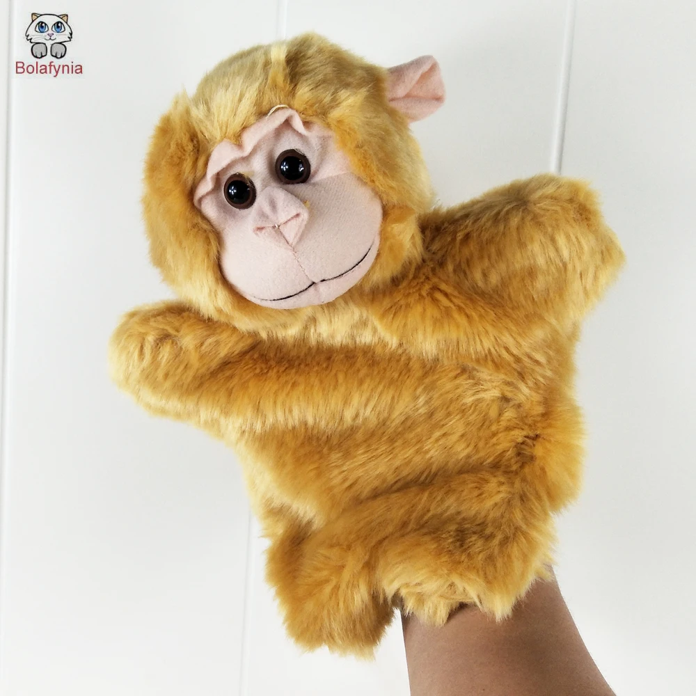 

BOLAFYNIA Children Hand Puppet Toys brown monkey infant baby kid plush Stuffed Toy for Christmas birthday gifts