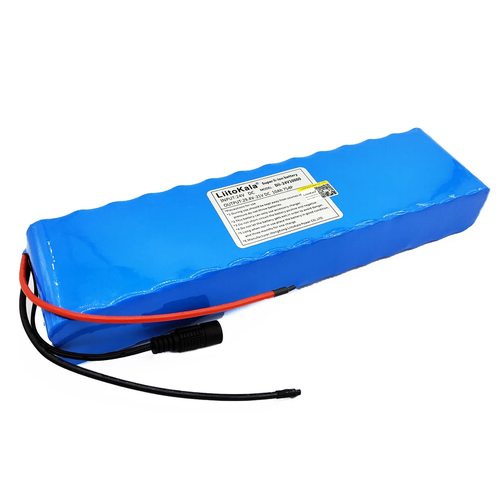 Liitokala DC 24V 10ah 7S4P baterie 15A BMS 250W 29.4 V 10000 mAh akumulator do silnika zestaw krzeseł zasilanie elektryczne + ładowarka 29.4 V 2A